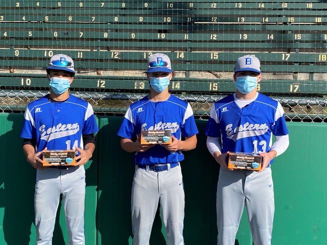 baseball players wearing facemasks