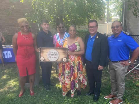 Camden city Councilwoman Shaneka Boucher, Todd Frace, Alyssa Wilds, Portia Simmons, Camden city President Councilman Angel Fuentes,  