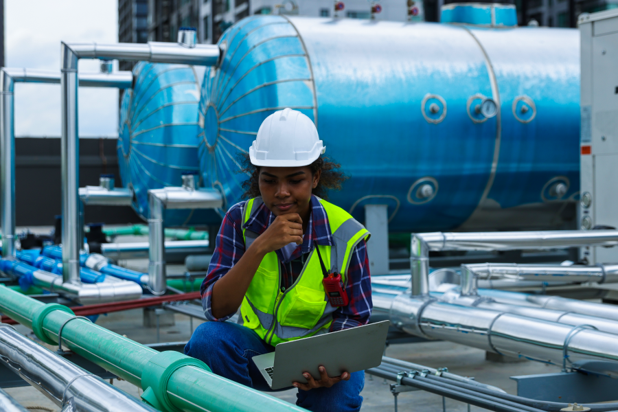engineer-assessing-water-pipe