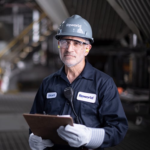 Employee with clipboard