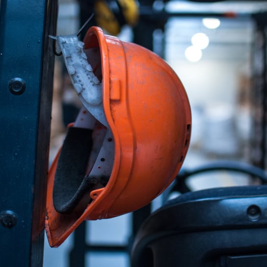 orange safety helmet or hardhat