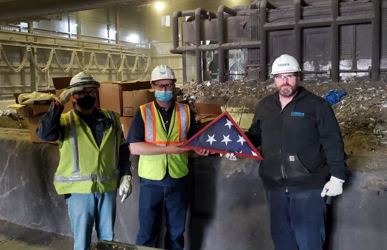 Retiring American Flags at Covanta Niagara