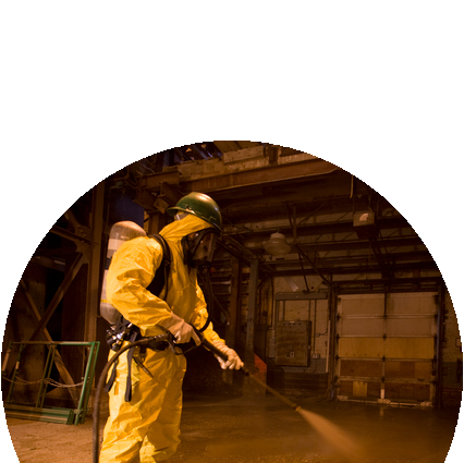 Spray decontamination