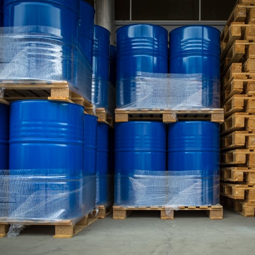 waste drums in storage