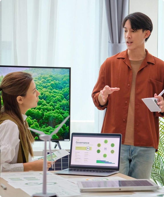 Offering advice on sustainability strategy and KPIs.