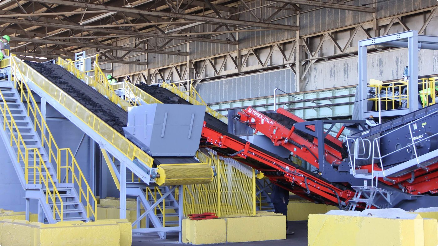 Wide view of Reworld metals recycling facility.