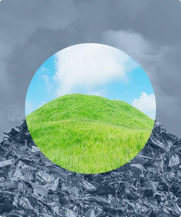 Depiction of sustainability from waste.