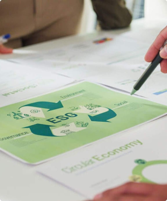 Pointing to ESG and sustainability documentation.