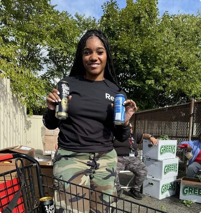 Reworld employee participating at local community event.