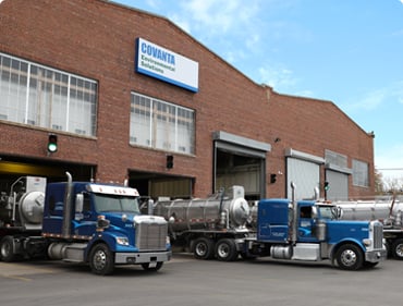 CES trucks line up outside the Milwaukee facility 