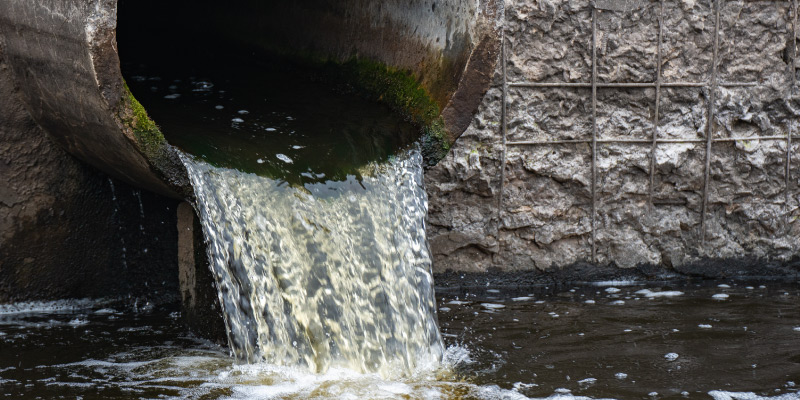 waste water from a drain pipe